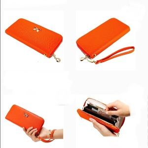 ORANGE High Quality Faux Long Clutch